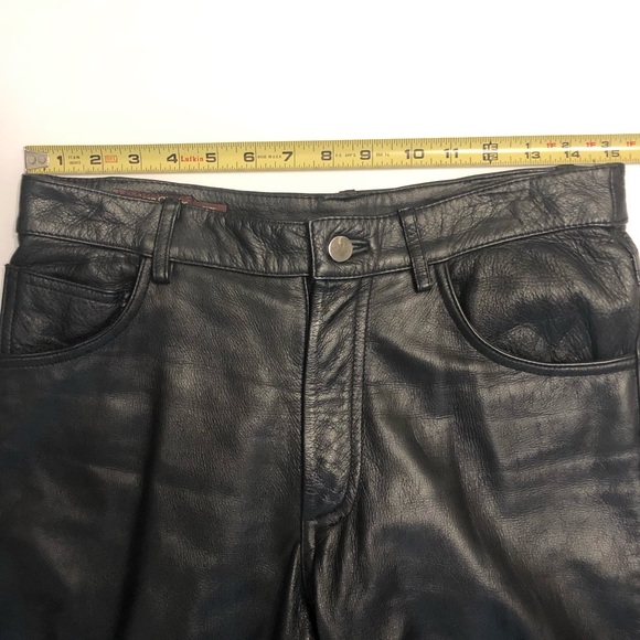 Genuine Leather Motorcycle Pants with Lining - Picture 6 of 7